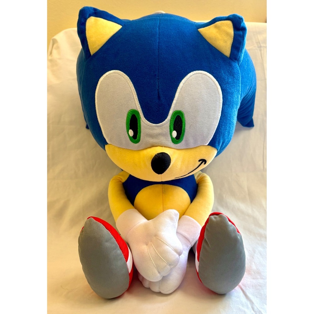 Sonic the Hedgehog Plush Toy Factory SEGA Blue Stuffed Animal Large Head 18 Inch